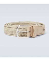 Giorgio Armani - Leather-trimmed Cotton Belt - Lyst