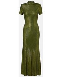 Self-Portrait - Embellished Mesh Maxi Dress - Lyst