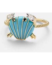 Yvonne Léon - Crabe Coquillage 9Kt Ring With Gemstones - Lyst