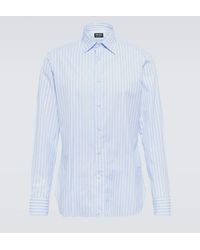 Zegna - Camisa de algodon a rayas - Lyst