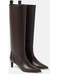Brunello Cucinelli - Embellished Leather Knee-high Boots - Lyst