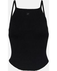 Courreges - Tank top in maglia a coste - Lyst