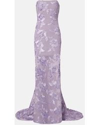 ROTATE BIRGER CHRISTENSEN - Floral-Applique Maxi Dress - Lyst