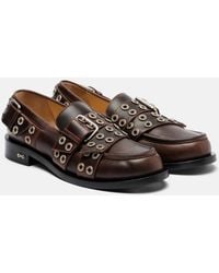 Mach & Mach - Loafers Buckle Belt Aus Leder - Lyst