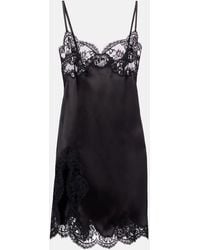 Dolce & Gabbana - Silk Dress With Lace Inserts - Lyst