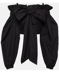 Patou - Bow-Detail Ruffled Cotton Crop Top - Lyst