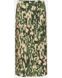 Dries Van Noten - Gonna Midi A Pieghe Con Stampa - Lyst
