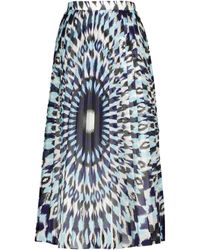 Valentino Exclusivo en Mytheresa - falda midi de algodón y seda estampada - Azul