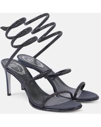 Rene Caovilla - Cleo 80 Glitter Satin Sandals - Lyst