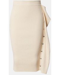 Stella McCartney - Ribbed-Knit Cotton Midi Skirt - Lyst