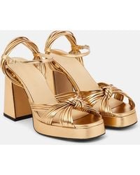 Souliers Martinez - Springs Metallic Leather Platform Sandals - Lyst