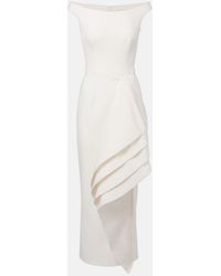 Safiyaa - Bree Draped Midi Dress - Lyst