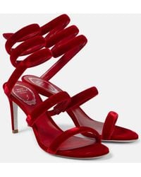 Rene Caovilla - Cleo 80 Velvet Sandals - Lyst