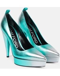 Tom Ford - Metallic Leather Platform Pumps - Lyst