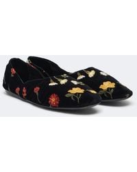 KHAITE - Jane Embroidered Velvet Ballet Flats - Lyst