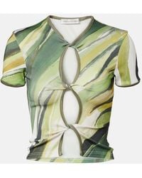 Christopher Esber - Printed Ribbed-Knit Jersey Top - Lyst