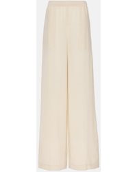 JOSEPH - High-Rise Silk Crepe Wide-Leg Pants - Lyst