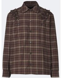 Simone Rocha - Ruffled Checked Cotton Flannel Shirt - Lyst