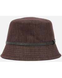 Brunello Cucinelli - Sombrero De Pescador De Denim Con Cuentas Monili - Lyst
