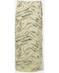 Ganni - Printed Organza Wrap Skirt - Lyst