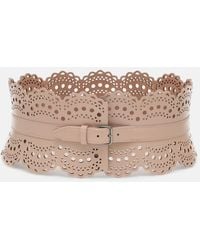 Alaïa - Cinturón corsé de piel - Lyst