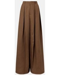 Ralph Lauren - Greer Linen, Cashmere, And Silk Wide-Leg Pants - Lyst