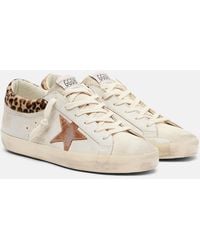 Golden Goose - Super-Star Calf Hair-Trimmed Suede Sneakers - Lyst