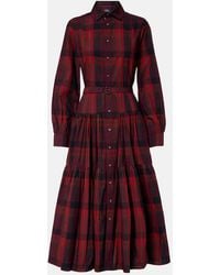 Polo Ralph Lauren - Belted Plaid Cotton-Blend Shirt Dress - Lyst