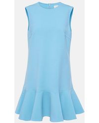Oscar de la Renta - Ruffle-Trimmed Wool-Blend Minidress - Lyst