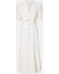 Alessandra Rich - Wool-Blend Crepe Midi Dress - Lyst