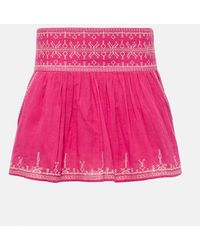Isabel Marant - Picadilia Smocked Cotton Miniskirt - Lyst