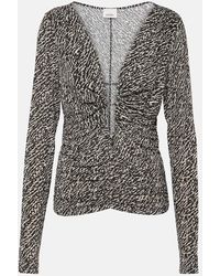 Isabel Marant - Laura Printed Ruched Jersey Top - Lyst