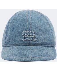 Miu Miu - Denim Baseball Cap - Lyst