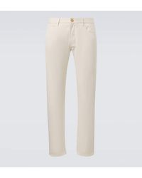 Giorgio Armani - Gerade Hose Aus Baumwolle Und Seide - Lyst