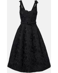 Oscar de la Renta - Orchid Embroidered Guipure Lace Midi Dress - Lyst