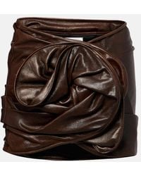 Magda Butrym - Gathered Leather Miniskirt - Lyst