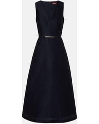 Max Mara - Vestido Midi Lyon En Mezcla De Algodon Y Seda - Lyst