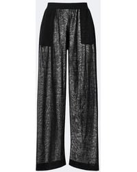 Alaïa - Linen And Silk Wide-Leg Pants - Lyst