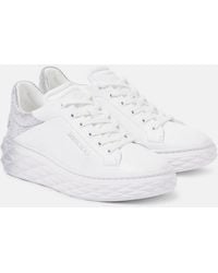 Jimmy Choo - Diamond Maxi/F Ii Glitter Leather Sneakers - Lyst