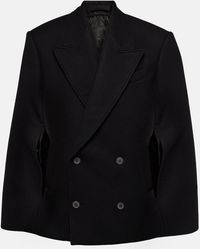 Wardrobe NYC - Double-Breasted Cropped Virgin Wool Cape - Lyst