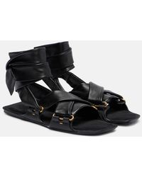 KHAITE - Boden Tie Leather Sandals - Lyst