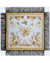 La DoubleJ - Fringed Printed Silk Twill Scarf - Lyst