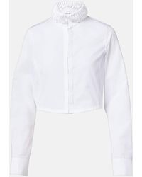 Alaïa - Cropped Cotton Poplin Shirt - Lyst