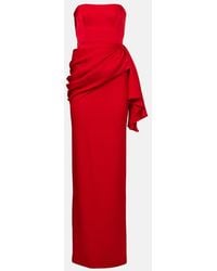 Alex Perry - Draped Crepe Satin Gown - Lyst