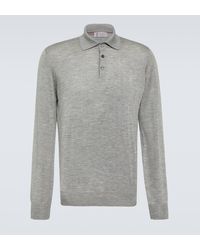 Brunello Cucinelli - Cashmere And Silk Polo Sweater - Lyst