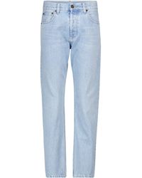 Saint Laurent High-Rise Slim Jeans - Blau