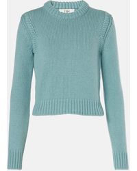 Chloé - Cropped Cashmere And Cotton Sweater - Lyst