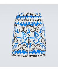 Valentino - Mini Bandana Cotton Shorts - Lyst