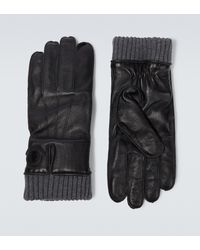 Moncler Handschuhe aus Leder - Schwarz