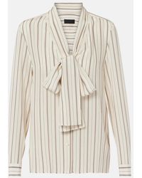 Nili Lotan - Angelique Tie-Neck Striped Silk Blouse - Lyst